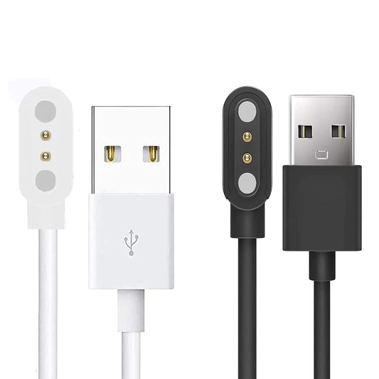 Lamshaw Compatible with LTPDE Smart Watches Charger Magnetic USB Charging Cable Replacement Charger Compatible for LTPDE T19 1.83" Smart Watches (2 PACK-Black+White)