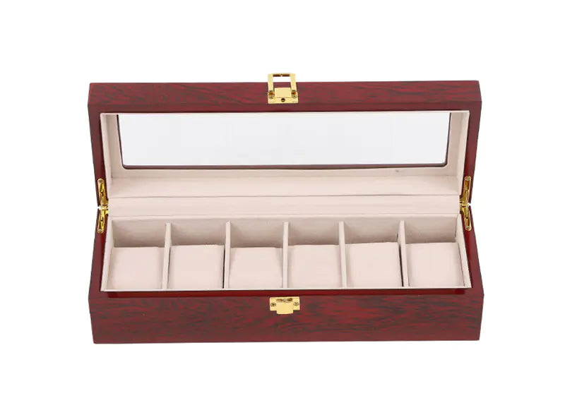 Wooden Watch Box with Dual Layers for 10-20 Watches