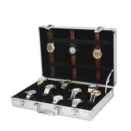 Aluminum Alloy Watch Box for 24 Watches Display