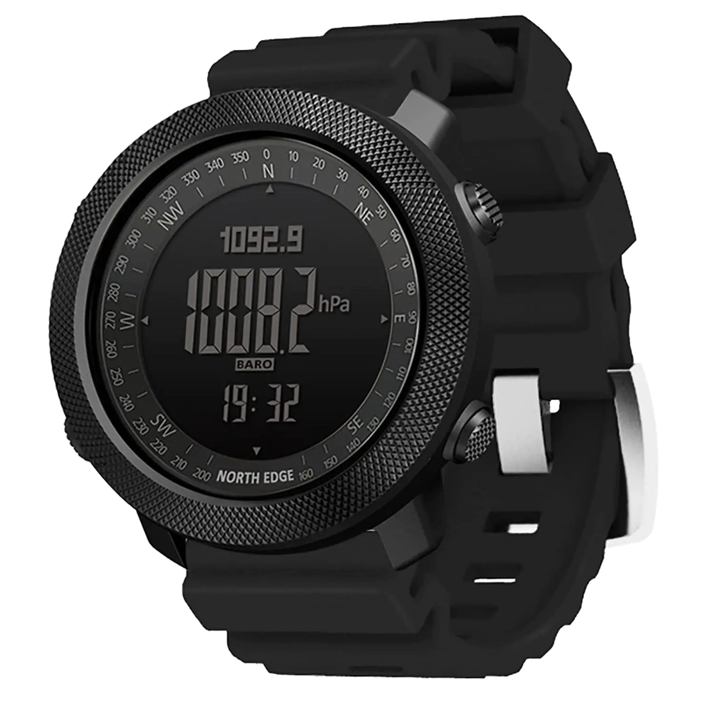 HOOSHU Tactical Watches for Men Digital Outdoor Survival Military Rock Solid Digital Watches with Durable Band Steps Tracker Pedometer Calories Apache (Silica Black)